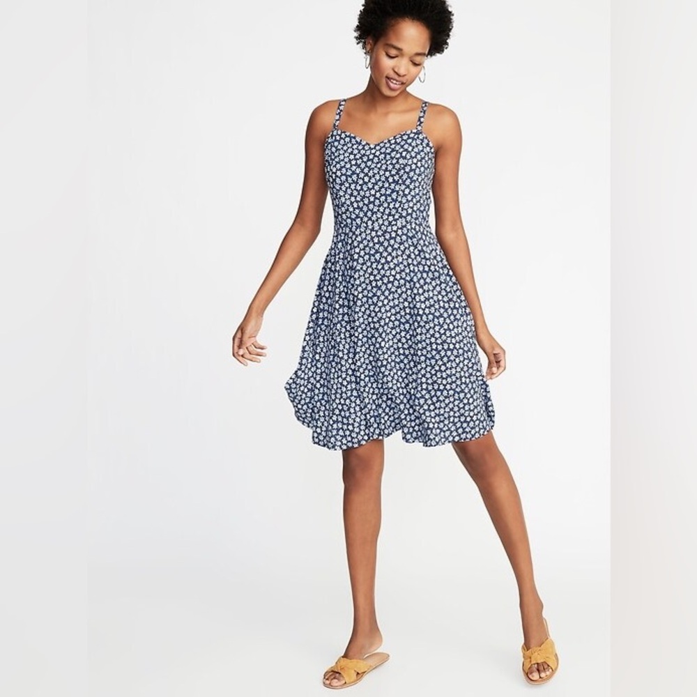 Old Navy fit and flare printed cami dress